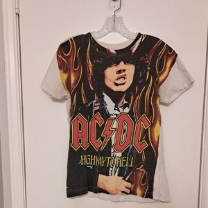 AC/DC Kids Tee - Black, Red, and Yellow Flames